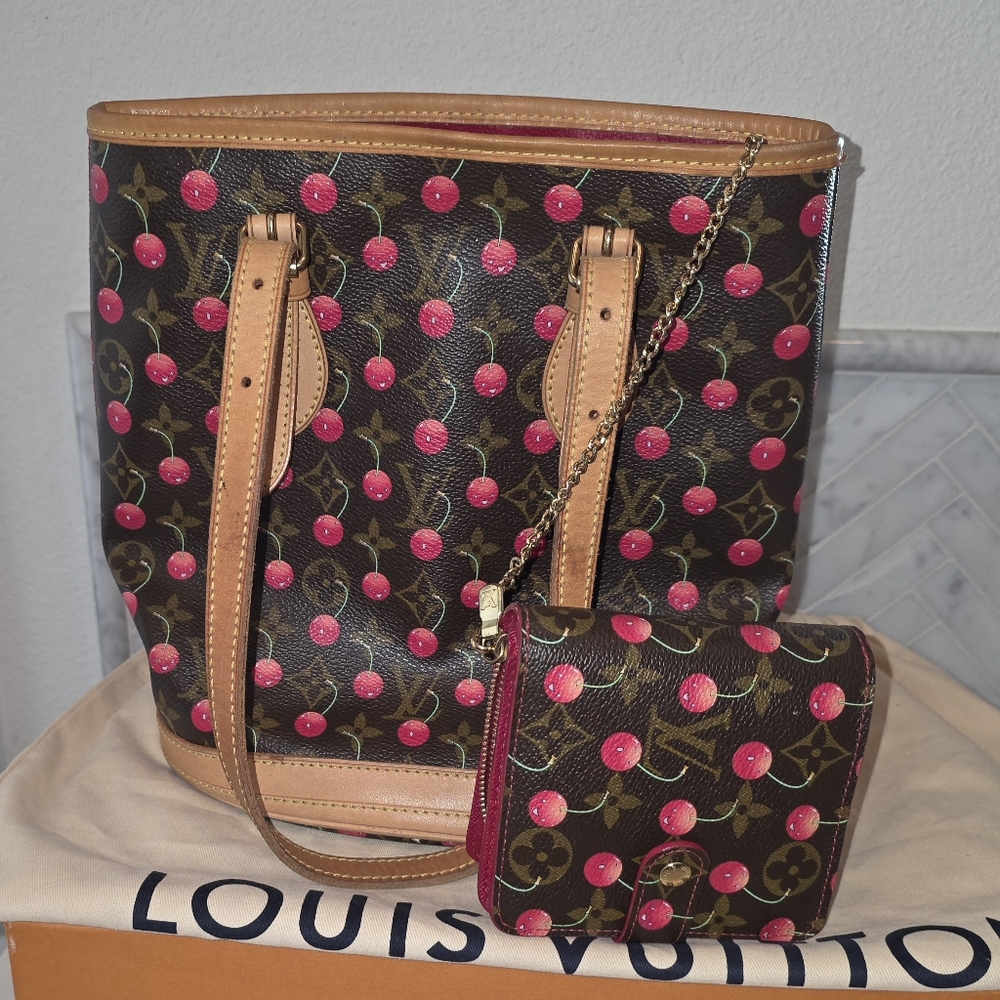 Louis Vuitton Takashi Murakami Cherry Tote Bag Very RARE!